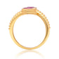 Anillo de Plata Bañada en Oro con Rubí de Madagascar