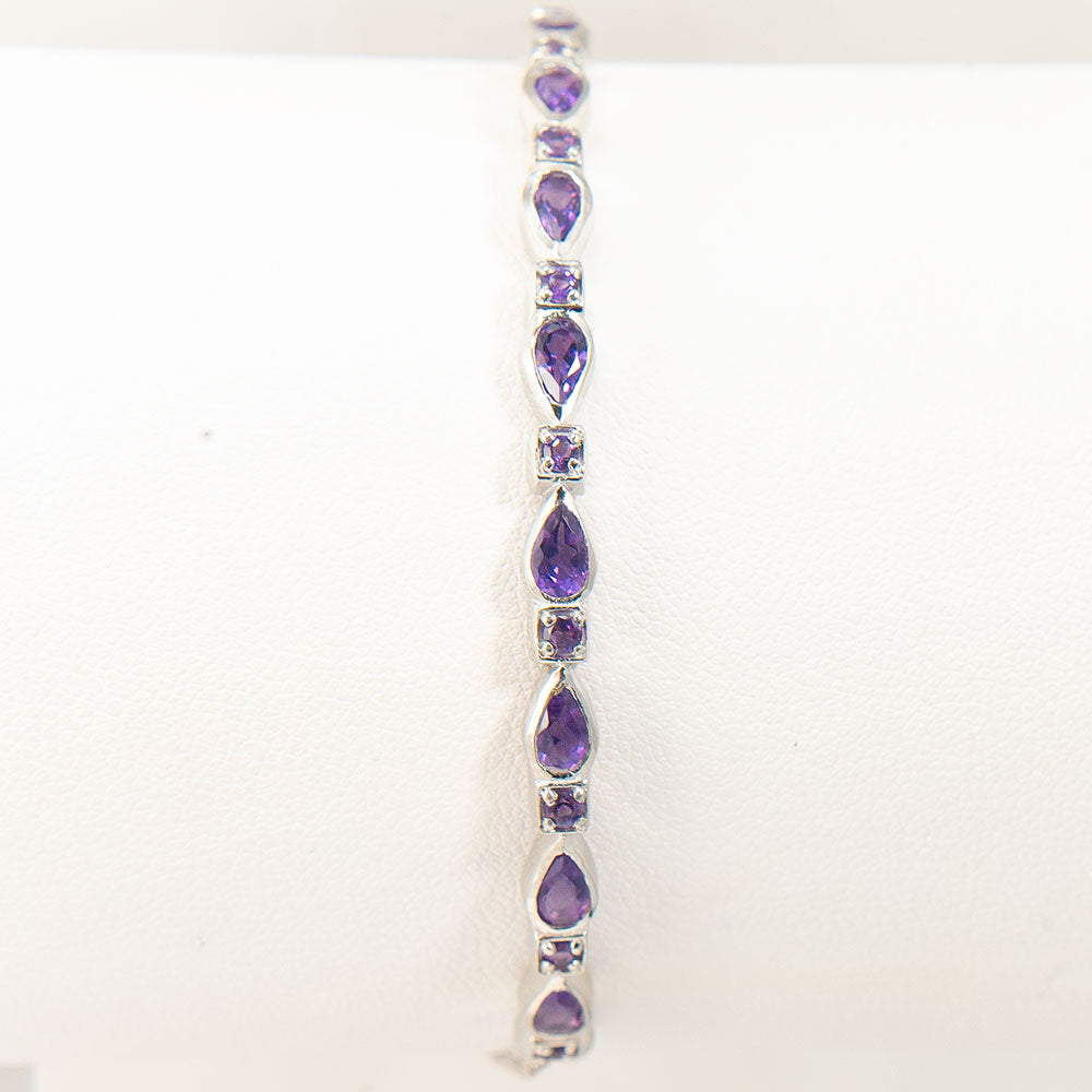Brazalete de Plata con Amatista de Marruecos