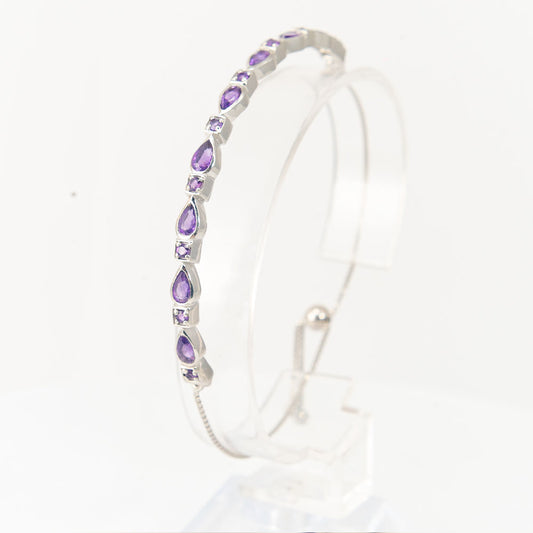 Brazalete de Plata con Amatista de Marruecos