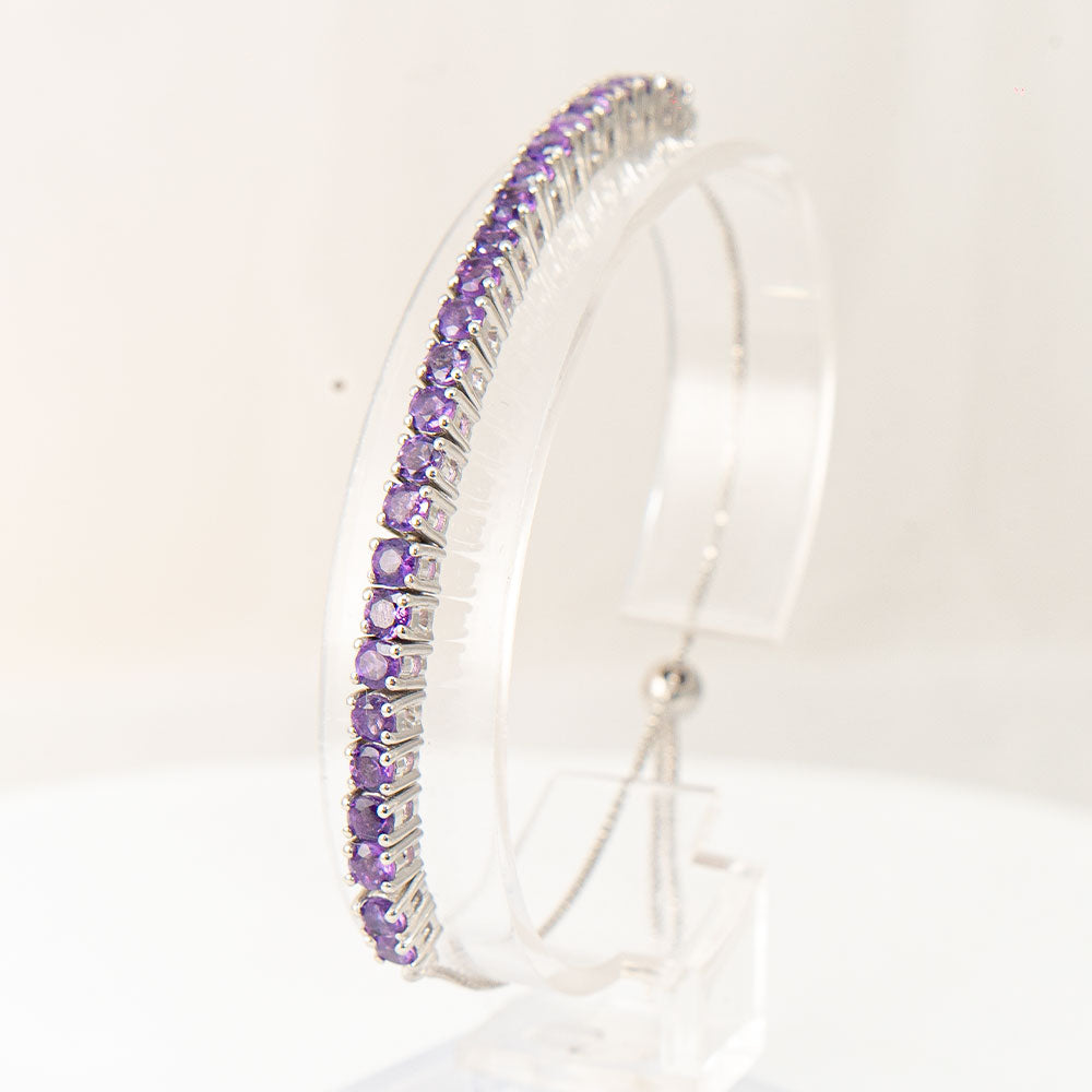 Pulsera de Plata con Amatista de Marruecos