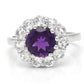 Anillo de Plata con Amatista de Marruecos y Topacio Blanco
