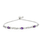 Pulsera de Plata con Amatista de Marruecos y Topacio Blanco