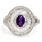 Anillo de Plata con Amatista de Marruecos y Topacio Blanco