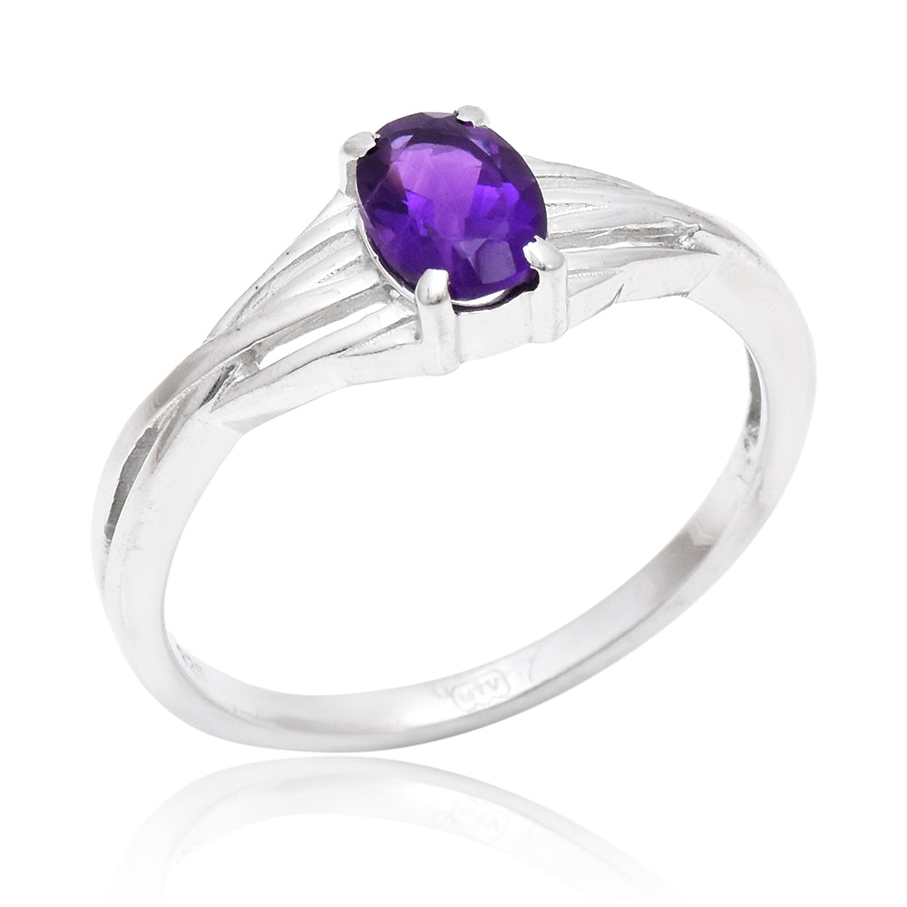 Anillo de Plata con Amatista de Marruecos