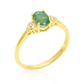 Anillo de Plata Bañada en Oro con Esmeralda de Brasil