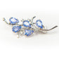 Broche de Plata con Tanzanita AAA y Topacio Blanco