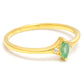 Anillo de Plata Bañada en Oro con Esmeralda de Brasil y Topacio Blanco