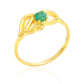 Anillo de Plata Bañada en Oro con Esmeralda de Brasil