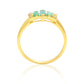 Anillo de Plata Bañada en Oro con Esmeralda de Brasil y Topacio Blanco