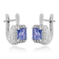 Pendientes de Plata con Tanzanita AAA y Topacio Blanco
