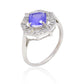 Anillo de Plata con Tanzanita AAA y Topacio Blanco