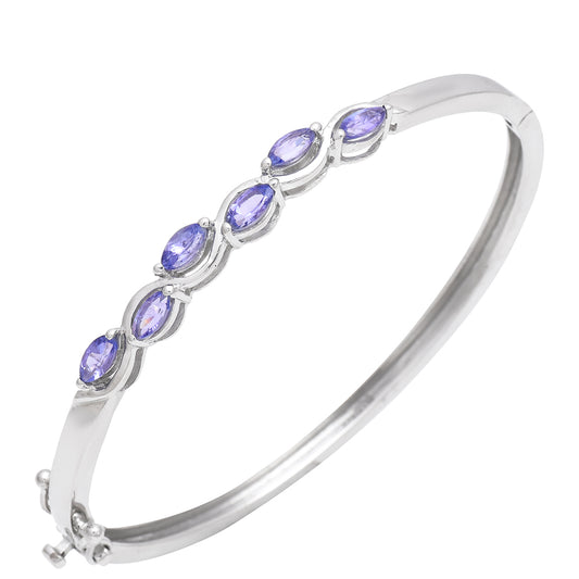 Brazalete de Plata con Tanzanita AAA