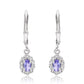 Pendientes de Plata con Tanzanita AAA y Topacio Blanco