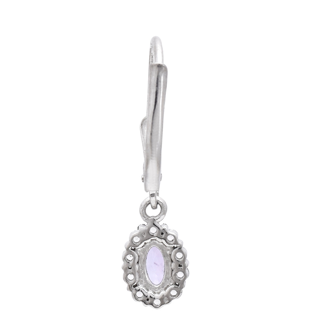 Pendientes de Plata con Tanzanita AAA y Topacio Blanco 4 