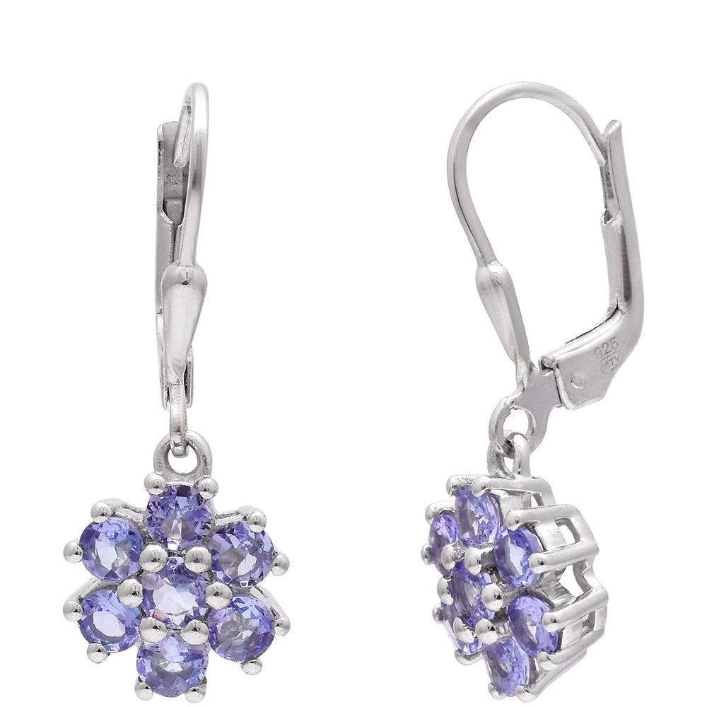 Pendientes de Plata con Tanzanita AAA