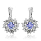 Pendientes de Plata con Tanzanita AAA y Topacio Blanco