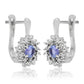 Pendientes de Plata con Tanzanita AAA y Topacio Blanco