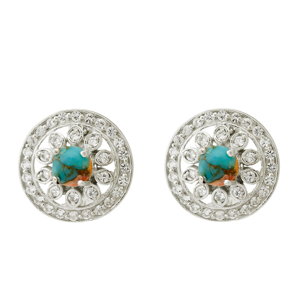 Pendientes de Plata con Turquesa Ostra 2 