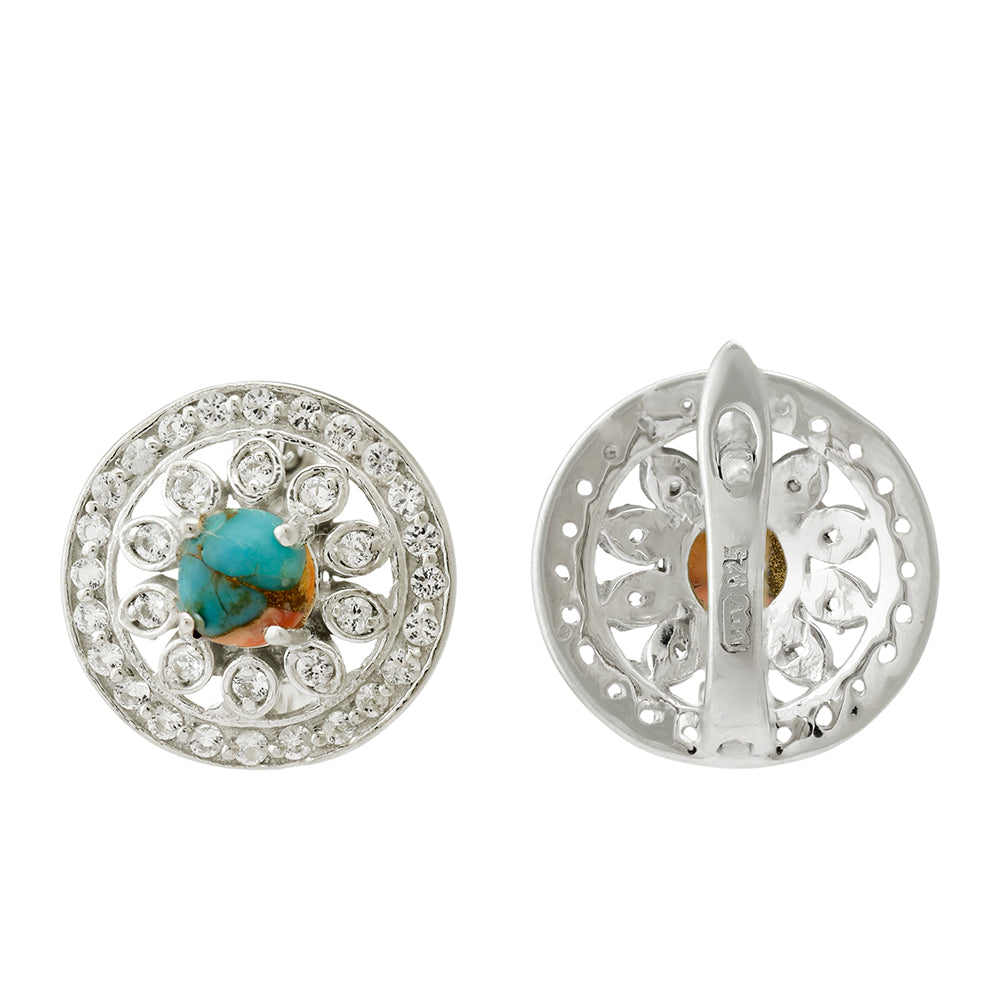 Pendientes de Plata con Turquesa Ostra 4 