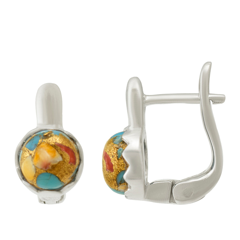 Pendientes de Plata con Turquesa Ostra 3 