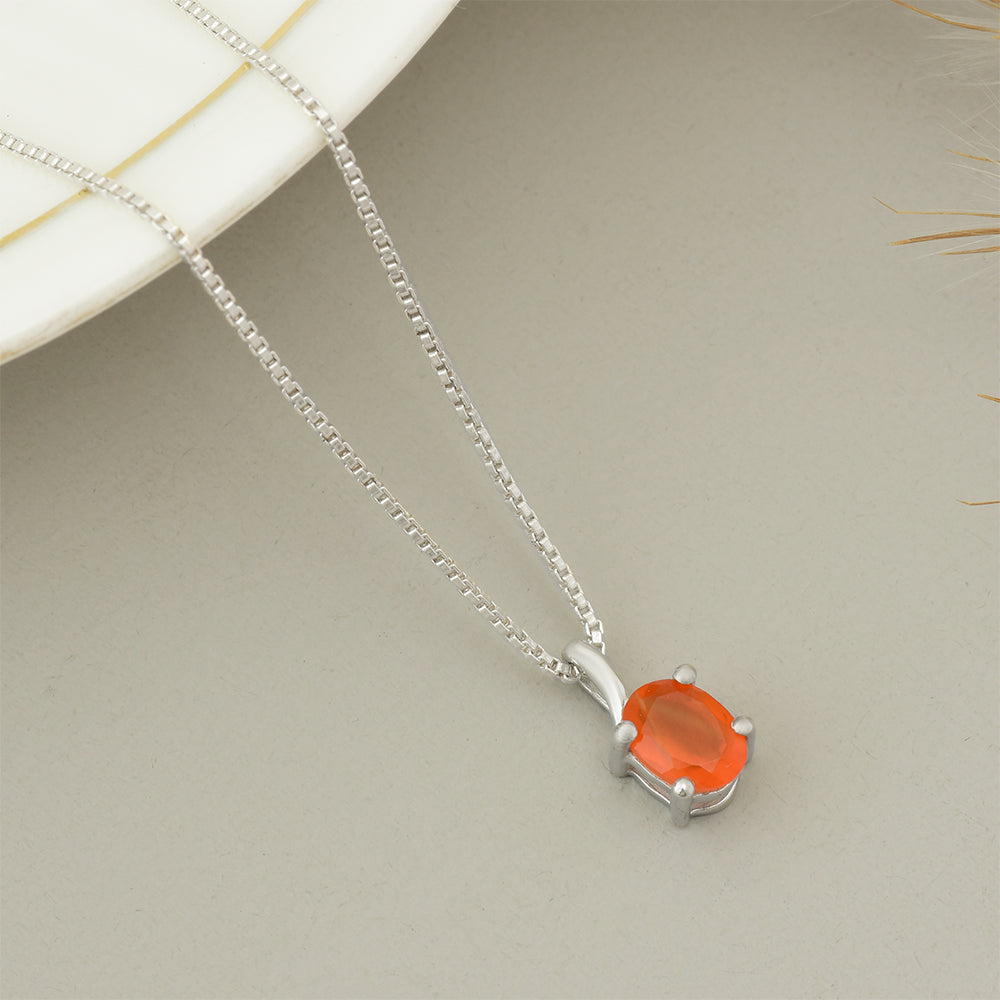 Colgante de Plata con Ágata Roja