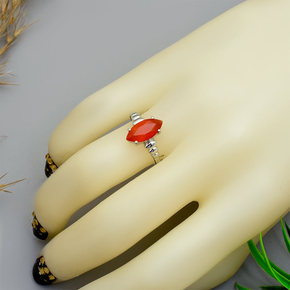 Anillo de Plata con Ágata Roja 4 