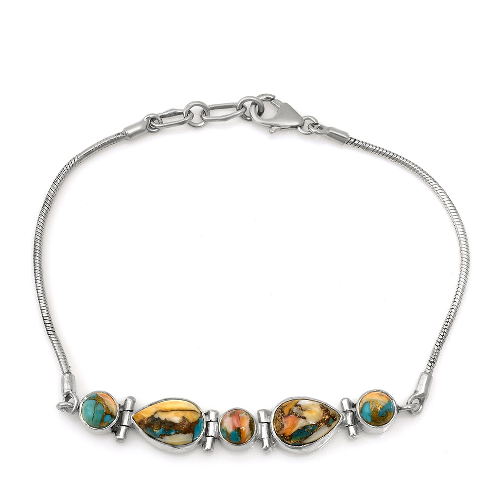 Pulsera de Plata con Turquesa Ostra 3 