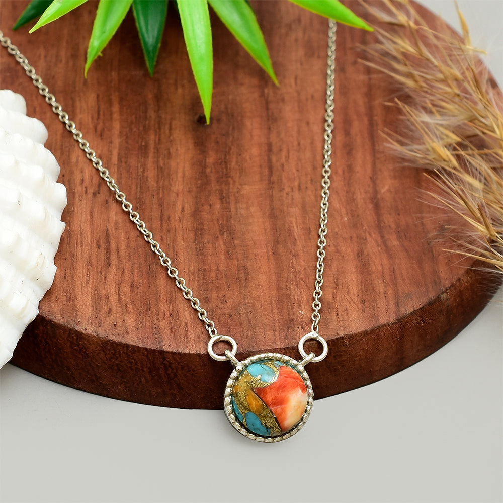 Collar de Plata con Turquesa Ostra 1 