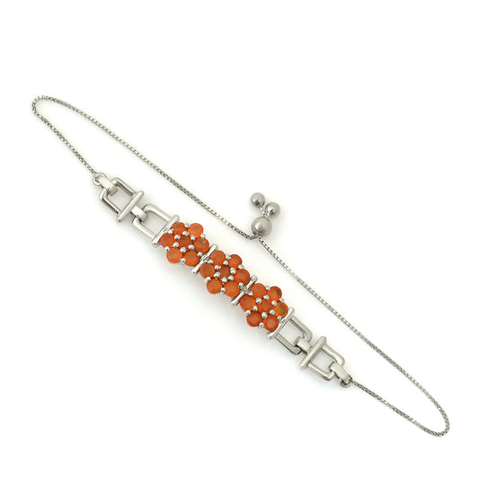 Pulsera de Plata con Ágata Roja