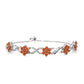 Pulsera de Plata con Ágata Roja y Topacio Blanco
