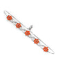 Pulsera de Plata con Ágata Roja y Topacio Blanco