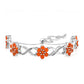 Pulsera de Plata con Ágata Roja y Topacio Blanco