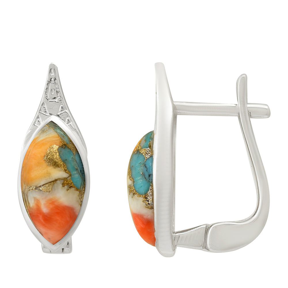 Pendientes de Plata con Turquesa Ostra 4 