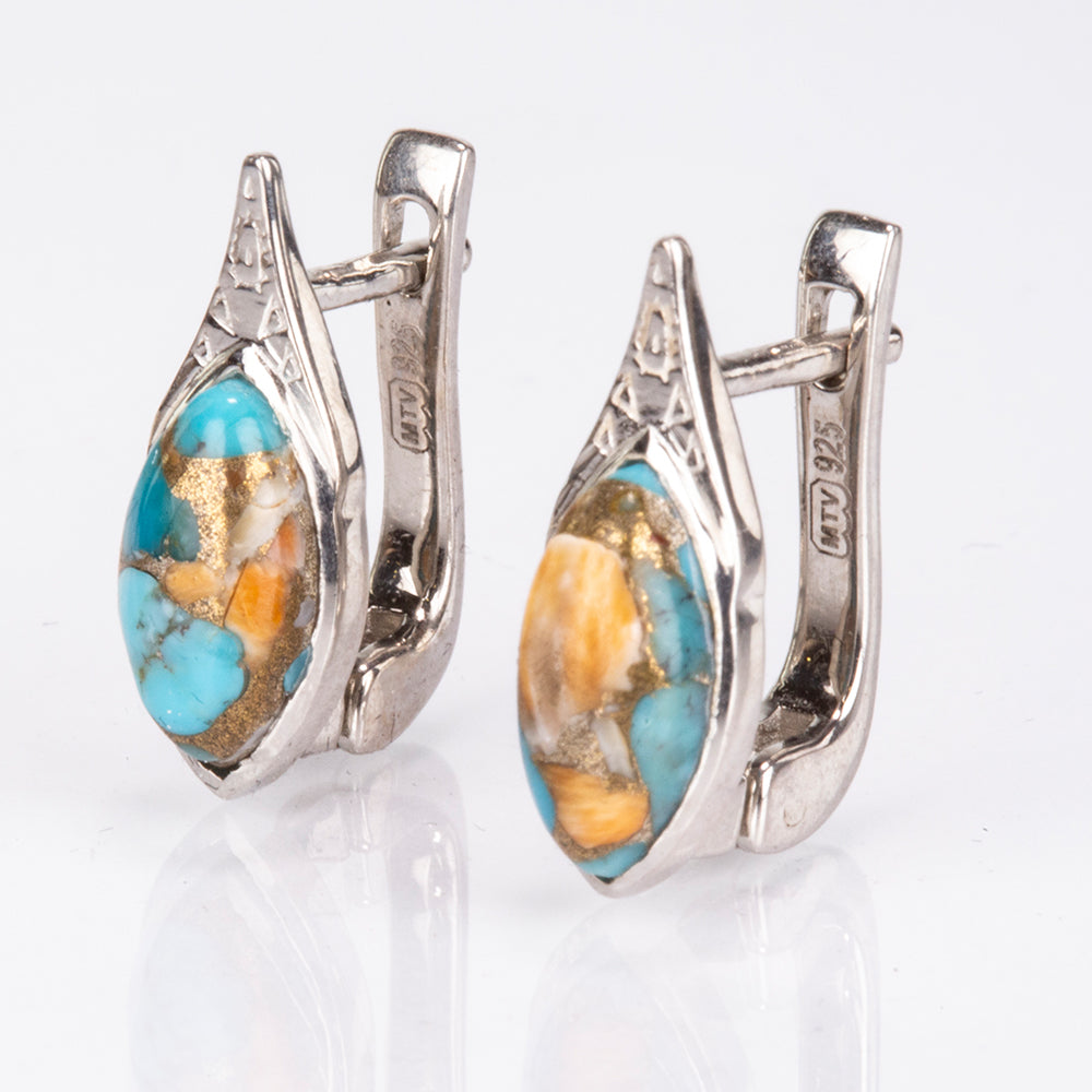 Pendientes de Plata con Turquesa Ostra 6 