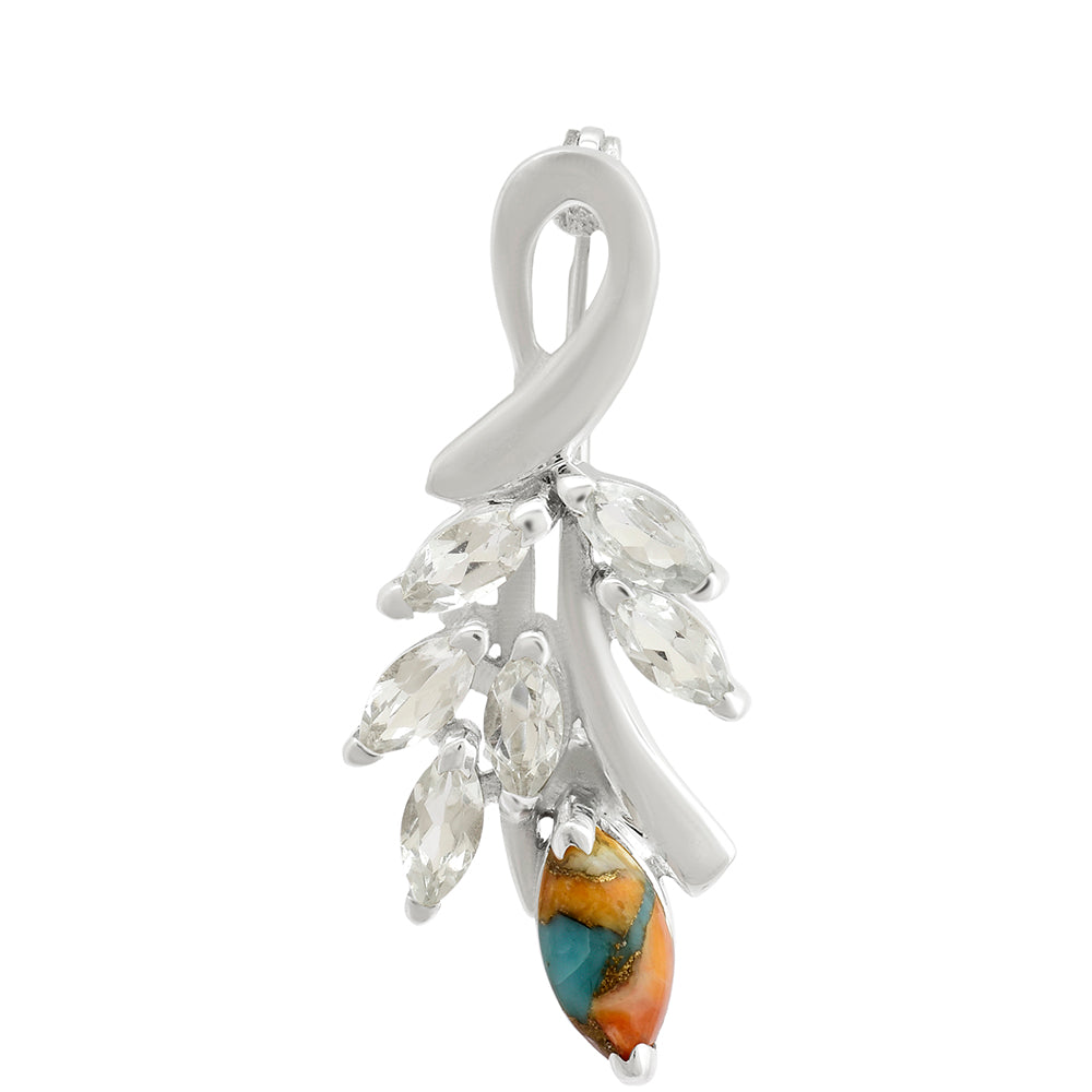 Broche de Plata con Turquesa Ostra 2 