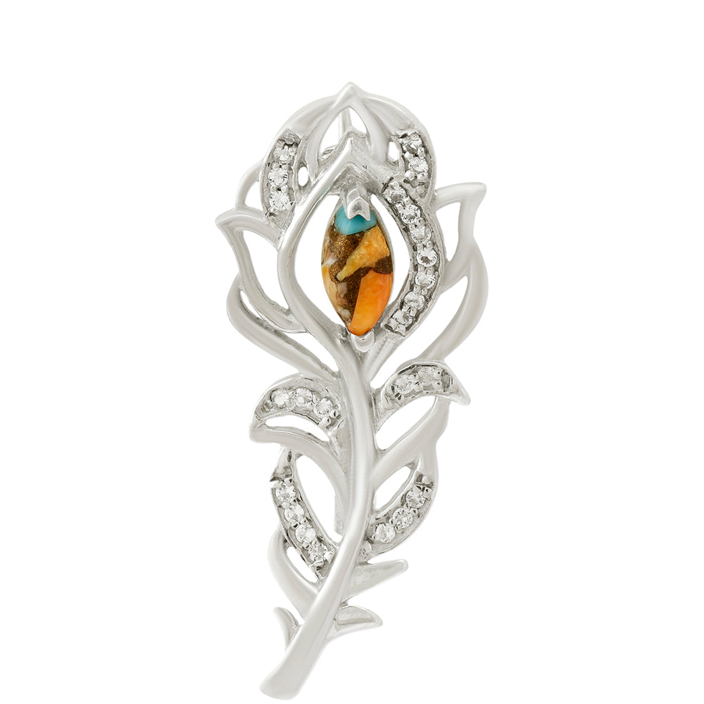 Broche de Plata con Turquesa Ostra 2 