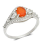Anillo de Plata con Ágata Roja y Topacio Blanco