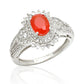 Anillo de Plata con Ágata Roja y Topacio Blanco