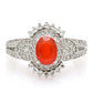 Anillo de Plata con Ágata Roja y Topacio Blanco
