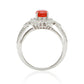 Anillo de Plata con Ágata Roja y Topacio Blanco