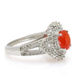 Anillo de Plata con Ágata Roja y Topacio Blanco