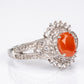 Anillo de Plata con Ágata Roja y Topacio Blanco