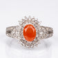 Anillo de Plata con Ágata Roja y Topacio Blanco