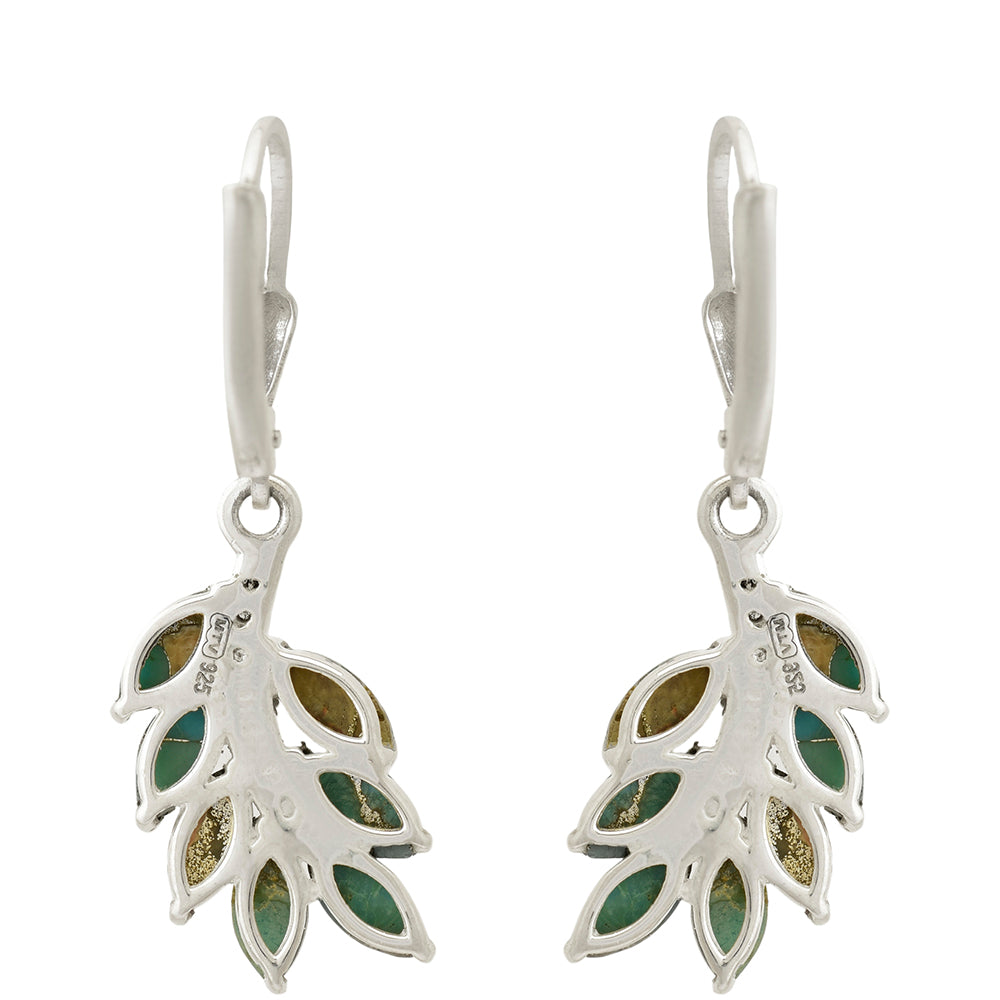 Pendientes de Plata con Turquesa Ostra y Topacio Blanco 4 