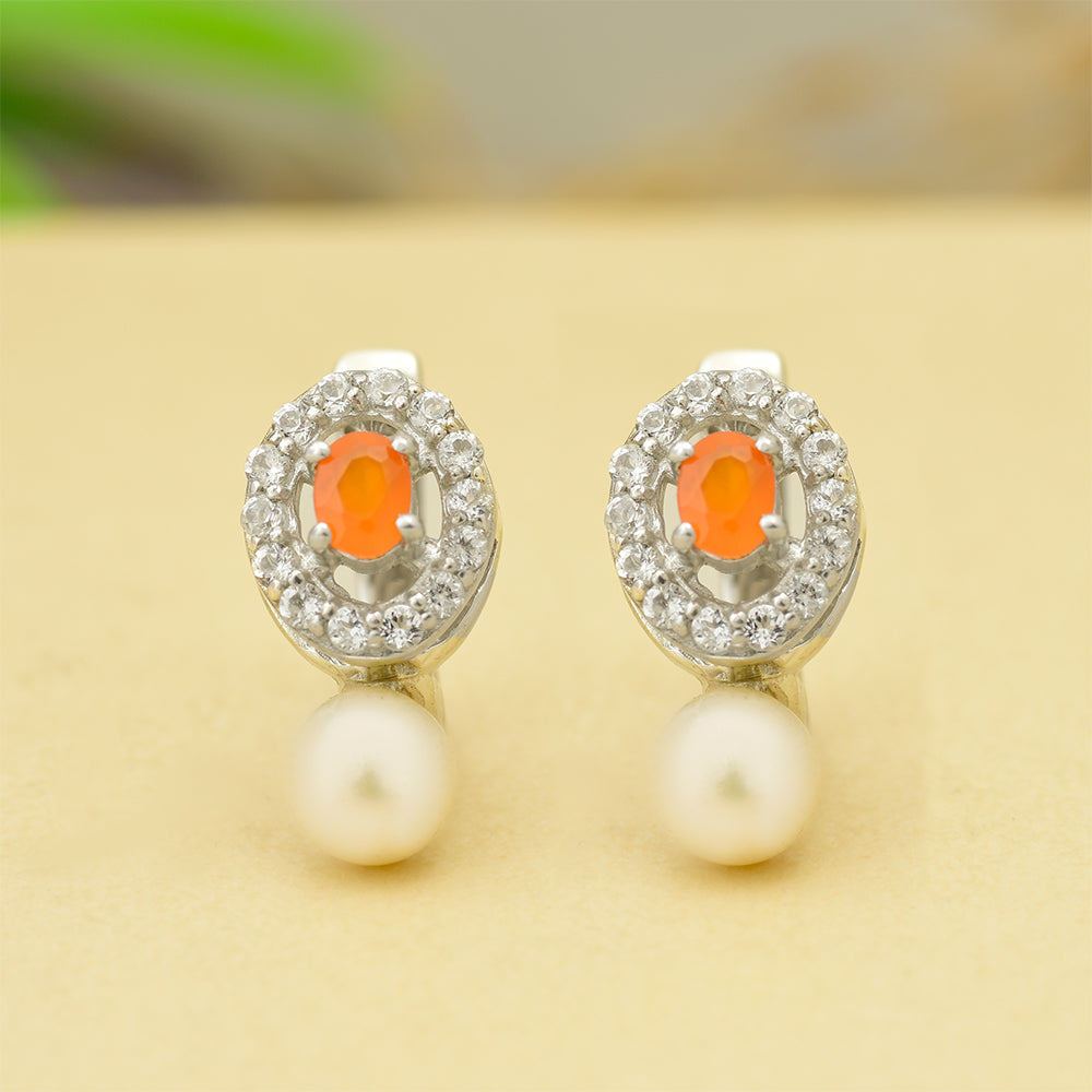 Pendientes de Plata con Ágata Roja 1 