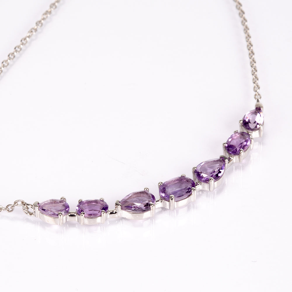 Collar de Plata con Amatista de Brasil 7 