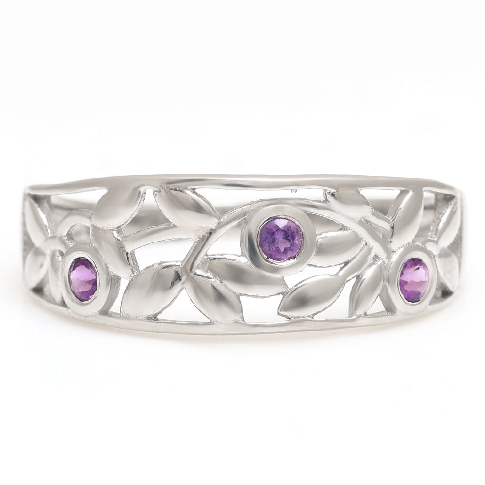 Anillo de Plata con Amatista de Brasil