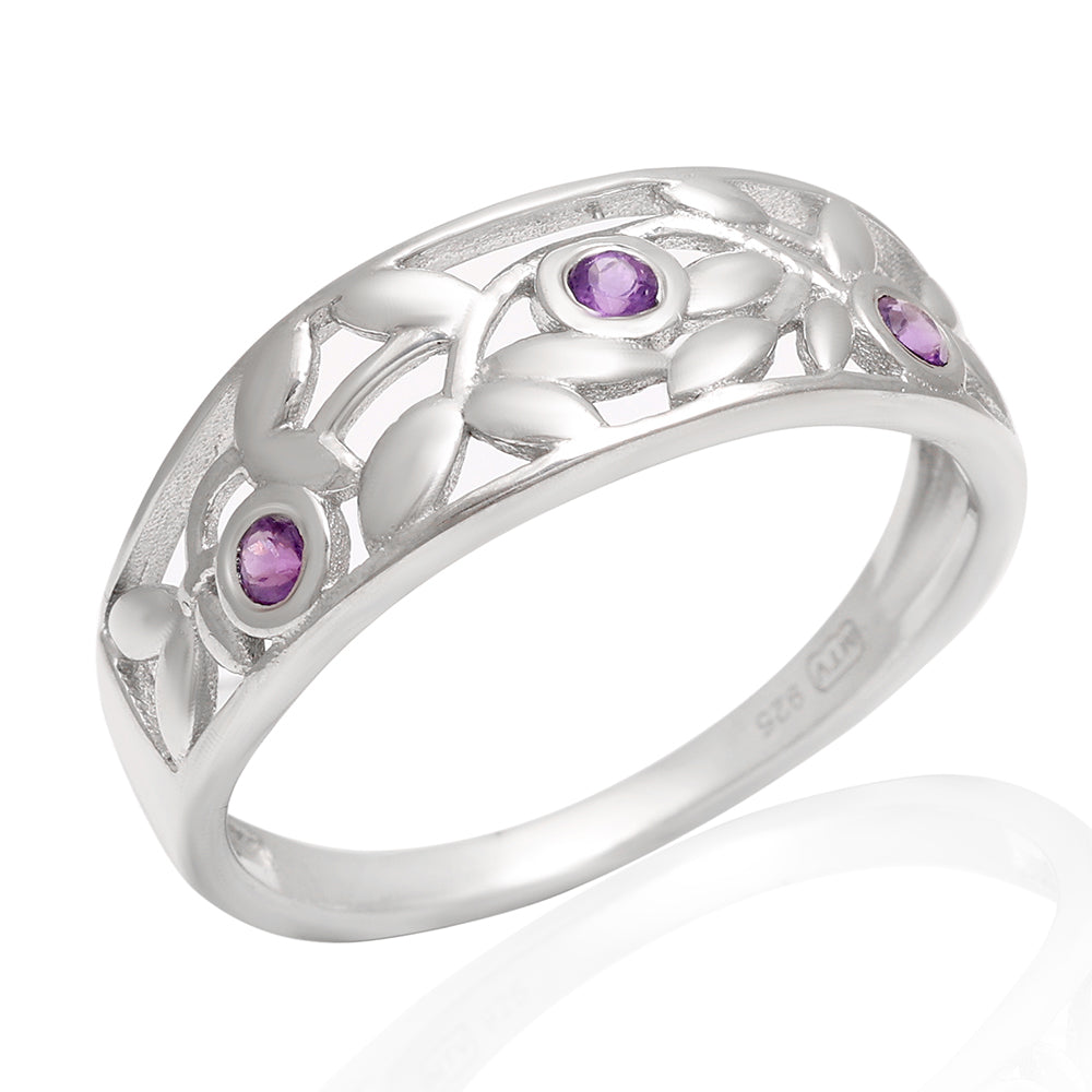 Anillo de Plata con Amatista de Brasil