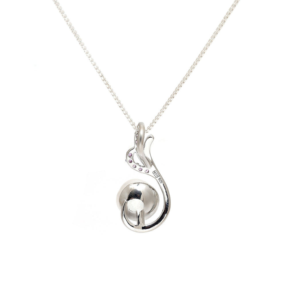 Colgante de Plata con Amatista de Brasil y Perla blanca de agua dulce