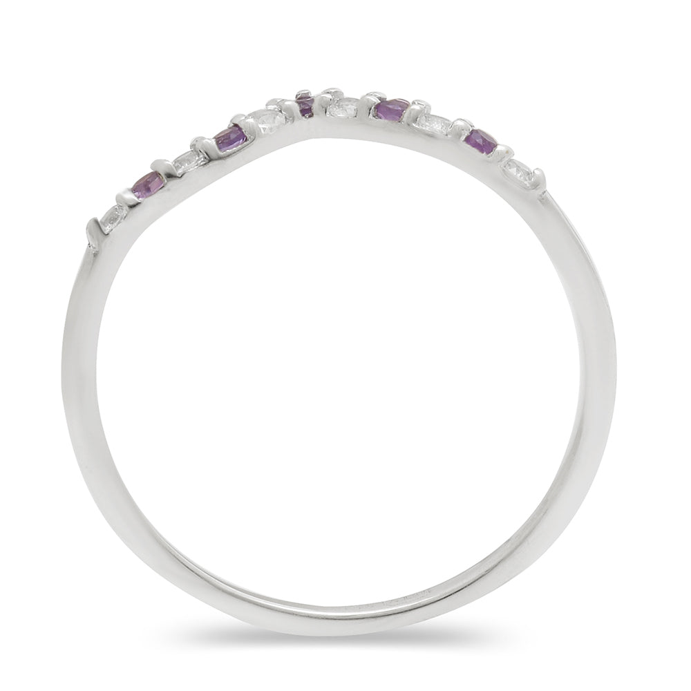 Anillo de Plata con Amatista de Brasil y Topacio Blanco 4 